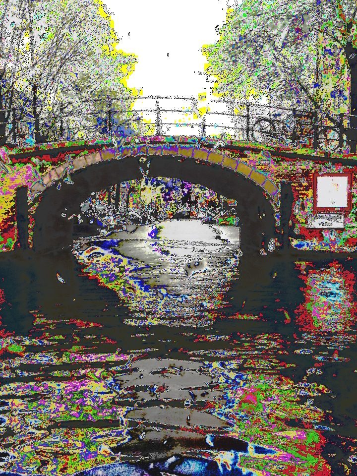 Amsterdam Bridge — an original abstract nature painting by Debra Karen Werner