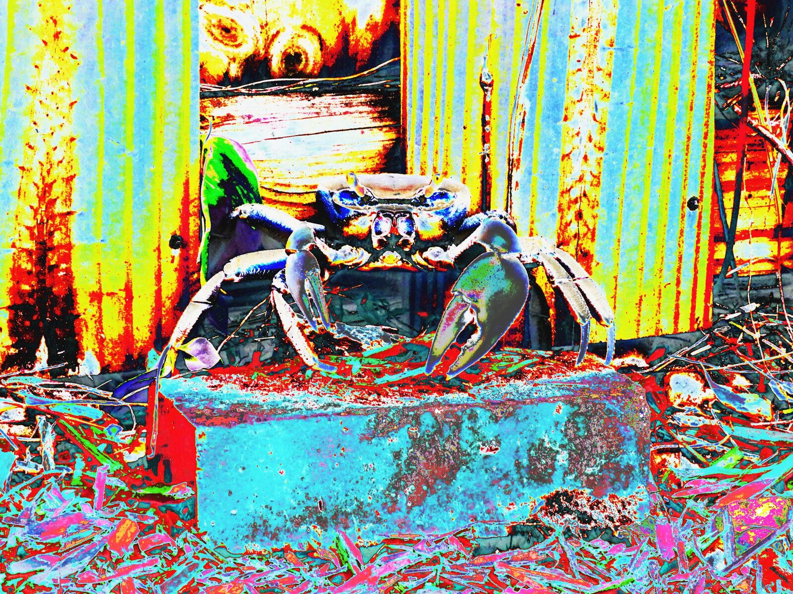 Crabby — an original abstract nature painting by Debra Karen Werner